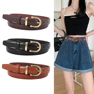 Retro cinto senhoras moda All-Match decorativo cinto fino ins estilo simples preto Casual Jeans calças cinto na moda