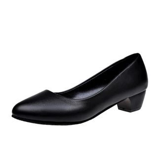 Sapatos Femininos De Salto Baixo E Grosso , Confortáveis , Bico Fino , Elegantes , De Trabalho Para Compras , Viagens ,