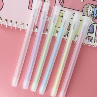 Caneta De Tinta Gel 0.5mm , 4 Unidades , Preta , Macaron , Série Colorida , Haste Fosca , Carbono Fofa , Papelaria De Es