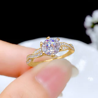 1 peça elegante requintado senhoras Hexagonal noivado anel de casamento simples moda incrustada zircão abertura ajustáve