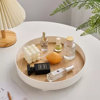 1Pc Estilo Nórdico Bandeja De Mesa Sala Estar Entrada Aromaterapia Cosméticos Armazenamento Doméstico Redondo Placa Frut