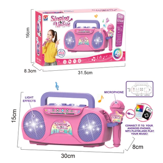 Retro karaokê alto-falante luz música som princesa crianças som luz cantando máquina-rosa música cantando máquina K canç