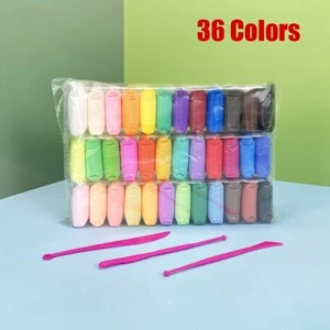 36 Pçs Cor Argila Seca Ao Ar Com Ferramentas Crianças Brinquedo De Educação Precoce DIY Leve Presente