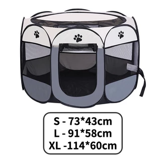 1Pc Interior E Exterior Octogonal Pet Tenda Oxford Pano Resistente A Riscos Dobrável Gaiola Do Cão Gato Sala De Parto