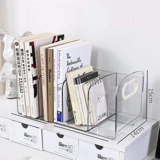1 pc estante Rack de leitura estante Desktop partição Display Rack estudante transparente acrílico Rack armazenamento