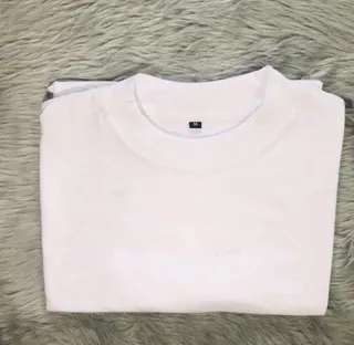Camiseta Estilo Básico Cor Sólida Unissex | |Estilo combinado Regular branco
