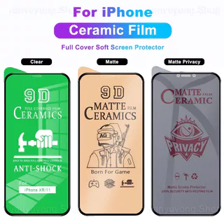 Para iPhone 11 12 13 14 15 16 Pro Max/X XS XR 6 6S 7 8 Plus/13 12 Mini Protetor De Tela De Filme Cerâmico Vidro Temperad