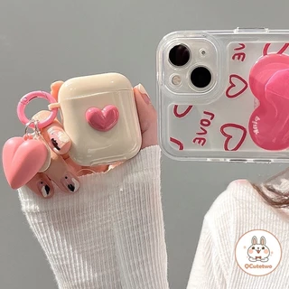 3ng Rosa Coração Amor Pulseira Brilhante Compatível Para Airpods 1/2/3/4/Pro 2 Sem Fio Bluetooth Fone De Ouvido Capa Pro