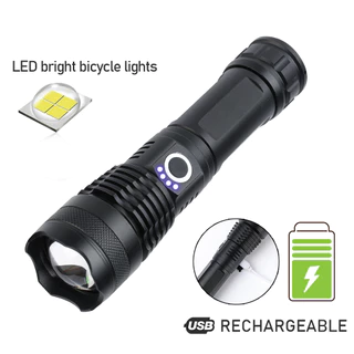 P 50 lanterna de luz forte ao ar livre LED alta potência Zoom noite pesca lanterna 18650 bateria lítio longa vida útil l