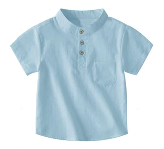 Camisa Formal Soffny Boy Manga Curta Casual Regular Camisas Para Bebês Meninos Kemeja