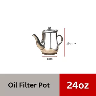 Chaleira De Aço Inoxidável De 24 Onças Filtro Lubrificador Isolamento De Óleo Residual Tanque De Armazenamento Frasco De