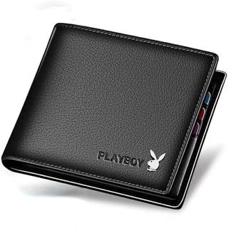 Playboy Marca Autêntica Carteira Masculina Curta Moda Emenda Multi Cartão De Couro Na Clipe De Bilhete