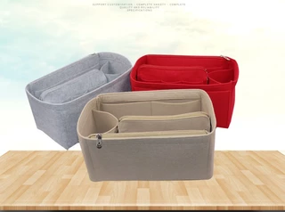 Bolsa De Armazenamento De Feltro Respirável , Organizador Cosmético Espaçoso , Moda Durável