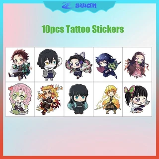 10 folhas 5.7*4.9cm Demon Slayer Cosplay tatuagem adesivos 5.7*4.9cm