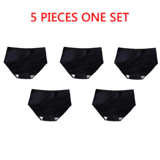 5 Pçs Calcinha De Seda Gelo Traceless De Uma Peça Respirável Cintura Média Sexy Triangular Feminina