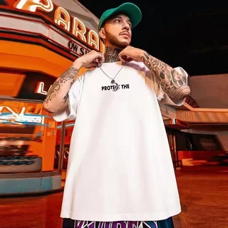 Camiseta Retrô Com Letras Em Inglês De Desenho Animado – Estilo Streetwear Solto , Moda Hip-Hop Unissex Para O Verão 202