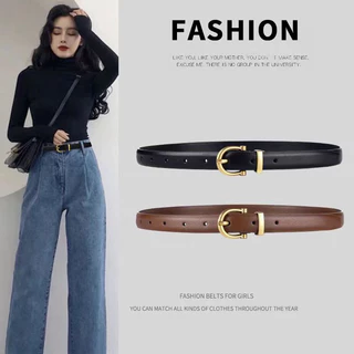 Cinto Feminino De Couro Pu , Marca De Luxo , Cintos Altos E Finos , Jeans Femininos