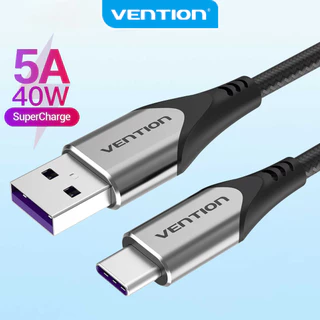 Vention 5A max Type C Cabo De Carregamento Rápido Nylon Para Huawei Android USB Carregador 40w