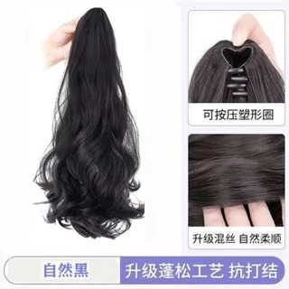 Ins venda quente peruca de rabo de cavalo feminino cabelo longo Clip-on rabo de cavalo alto onda grande simulação Natura