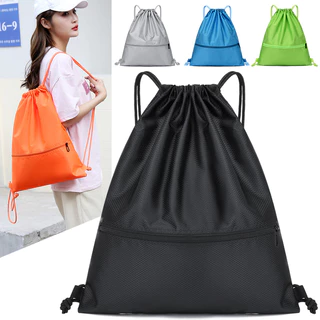 Bolsa De Pano De Força De Abertura Com Cordão Para Esportes , Montanhismo , Travle E Atividades Ao Ar Livre (Preta)