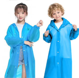 Capa De Chuva Para Crianças De 5 A 13 Anos , Poncho Alongado E Espesso Meninos Gilrs FA8116