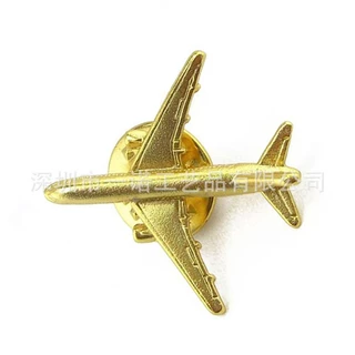 1 broche de Metal com emblema de aviação seguro de avião dourado exclusivo criativo
