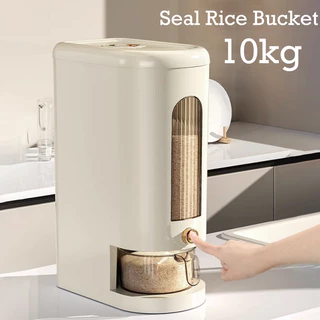 Balde De Arroz Selado De 10KG Com Copo À Prova De Umidade Dispensador De Grãos Insetos Grande Capacidade Caixa De Armaze