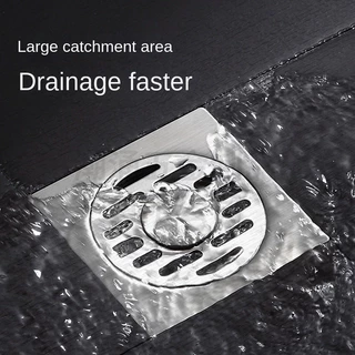 Dreno De Piso Quadrado De Aço Inoxidável Com Aderência Antiderrapante , Tampa De Ralo De Chuveiro De Máquina De Lavar De