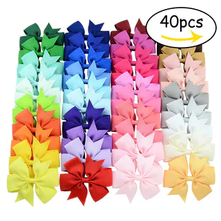 40 Pçs Crianças Acessórios Para O Cabelo Fita Com Nervuras Fishtail Arco Grampo De Meninas Faixa De Couro Cordão Headwea