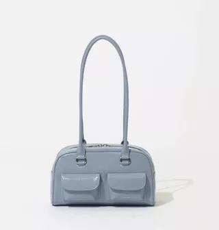Moda cor sólida simples zíper fechado bolsa de ombro portátil (com venda pendente)