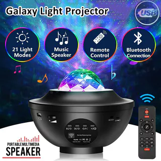 Projeção Céu Estrelado Tigela USB Bluetooth Música Rotativa Ondulação Laser Luz De Palco Quarto Atmosfera Da Noite