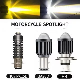Lâmpada LED Para Farol De Motocicleta H4 BA20D , Lente De Cor Dupla , Feixe Hi-Lo Scooter PX15D em Oferta na Shopee