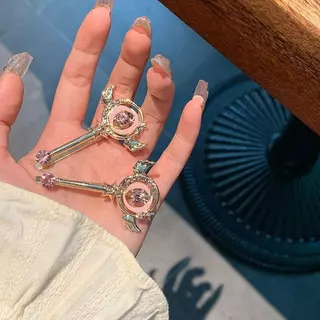 Varinha mágica Hairpin japonês bonito menina coração acessórios de cabelo clipe lateral franja clipe Duckbill clipe infl