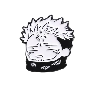 Feitiço 2!Preto branco estilo Anime personagem dos desenhos animados broche de Metal acessórios de roupas colar pino dis