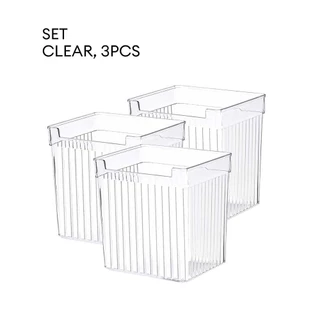 Organizador De Geladeira , Porta Lateral , Prateleira De Armazenamento , Cesta Transparente-3 Peças