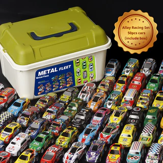 Novo 30 Pçs 50 Mini Liga Modelo De Carro Conjunto Com Caixa Armazenamento Diecast Carros Brinquedos Para Meninos Desliza
