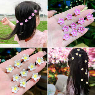 10 Pçs Mini Flores Grampos De Garra De Cabelo Versão Coreana Versátil Trançado Decorativo Headwear