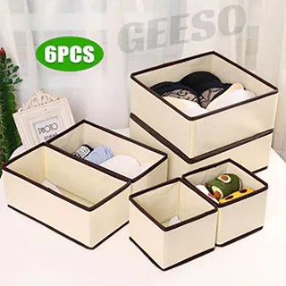 Caixa De Armazenamento Não Tecido , Meias , Sutiãs , Gaveta De Roupas Íntimas , Conjunto De Seis Peças , Organizadora ,