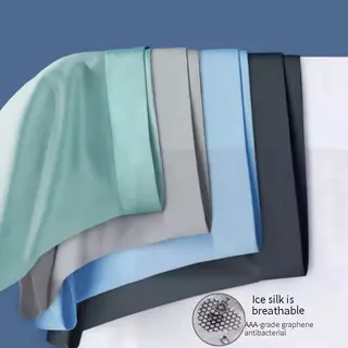 4 Pçs de Boxers Masculinos em Seda Fria para o Verão, Respirável, Cintura Média, Macio e Confortável em Oferta na Shopee