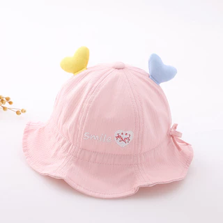 Chapéu De Bebê Primavera E Outono Fino Recém-Nascido Verão Pescador Bonito Feminino Protetor Solar Ajustável