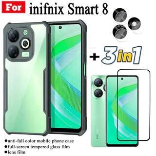 3 Em 1 infinix Inteligente 8 anti-Queda Caso Do Telefone Móvel Para 8 HD 8 Pro 8 Plus Quente 40i Filme De Vidro Temperad