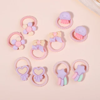 40 Pçs/Set Animais Bonitos Elástico De Borracha Para Meninas Dos Desenhos Animados Faixas De Cabelo Headwear Acessórios