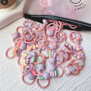 40 Pçs/set Dos Desenhos Animados Roxo Hairbands Para Menina Bonito Bowknot Headbands Elástico Corda De Cabelo Headwear
