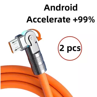 120W 6A Girar Cabo De Carregamento Super Rápido 1M 6A Fio De Silicone Líquido Para Jogos Android Micro