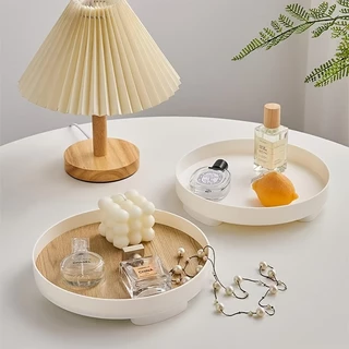 1pc Bandeja De Armazenamento De Madeira Nórdica , Artigos Diversos De Mesa Domésticos Cosméticos Perfume Jóias Placa Cha