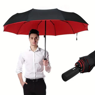 Guarda-Chuva Automático De Camada Dupla De 10 Ossos Amazon Venda Quente Ensolarado À Prova De Vento Liso Dobrável Mascul