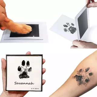 1pc Pet gato cão pata impressão moldura de madeira bebê primeiro aniversário pegada almofada de tinta descartável almofa