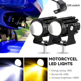 2 cores 12V LED holofote luz de projeção farol do carro luz da motocicleta holofote luz da cauda da motocicleta 2 luzes