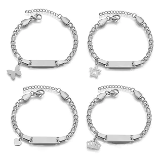 Pulseira Personalizada Para Bebês , Ajustável Com Pingente De Coração Crianças Pequenas , Presente De Feriado BR5525