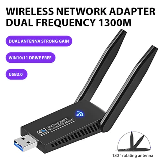 Plug And Play 1300M Dual Band Nic USB3.0 Placa Sem Fio Compacta Portátil Conveniente De Banda Dupla